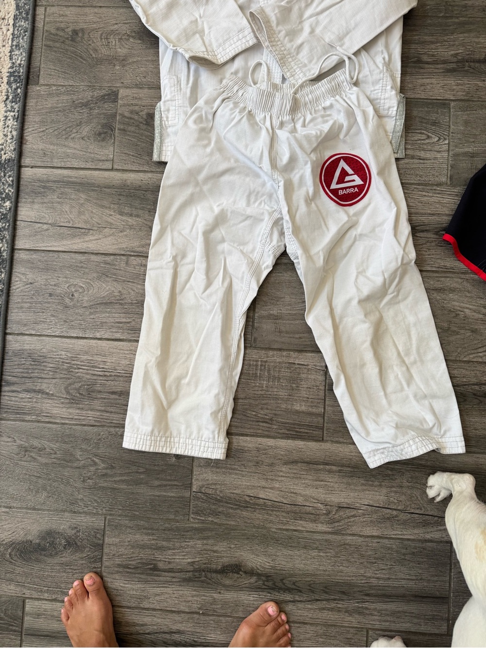 Gracie Barra Kids White and Red BJJ-Style Pajama Top - Picture 3 of 4